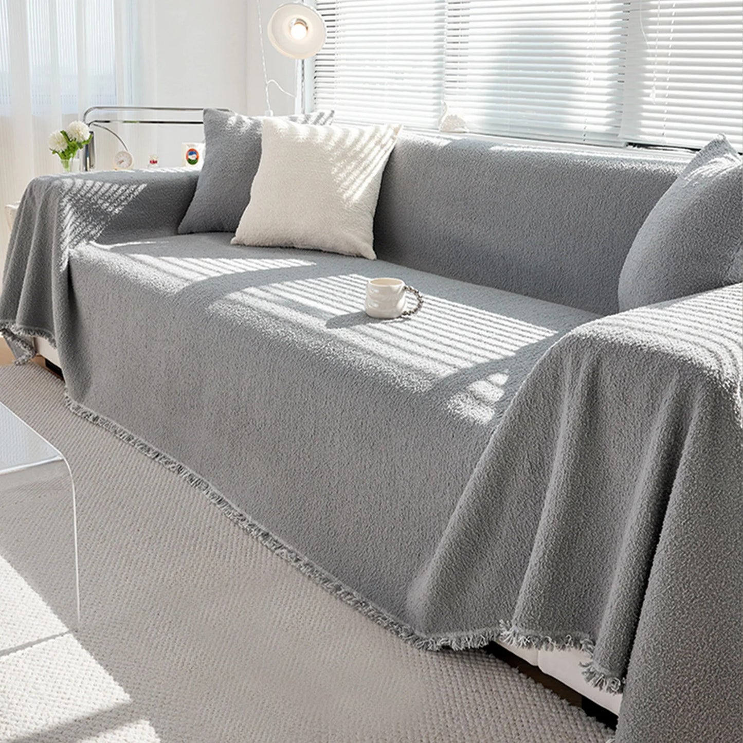 Plush Paws Co. Claw-Resistant Pet Furniture Cover — Cozy Textured Throw