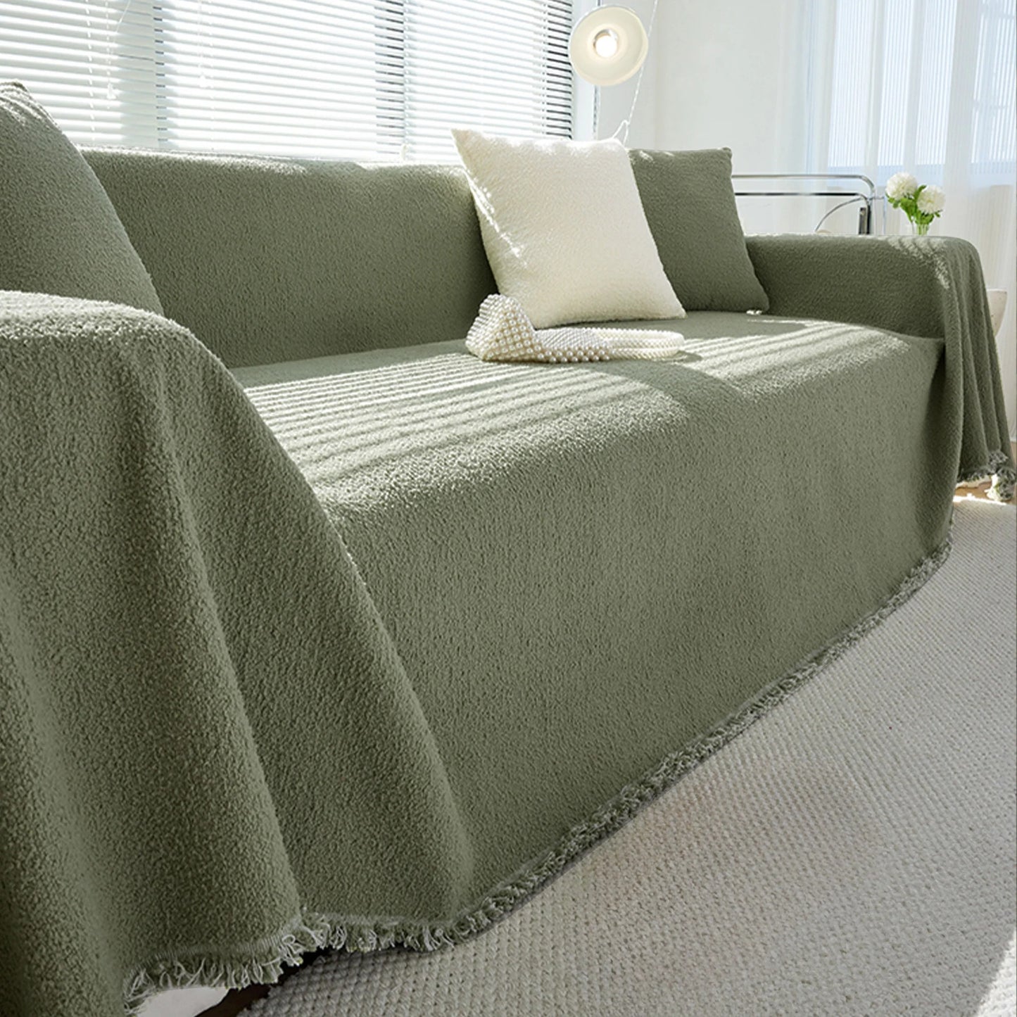 Plush Paws Co. Claw-Resistant Pet Furniture Cover — Cozy Textured Throw
