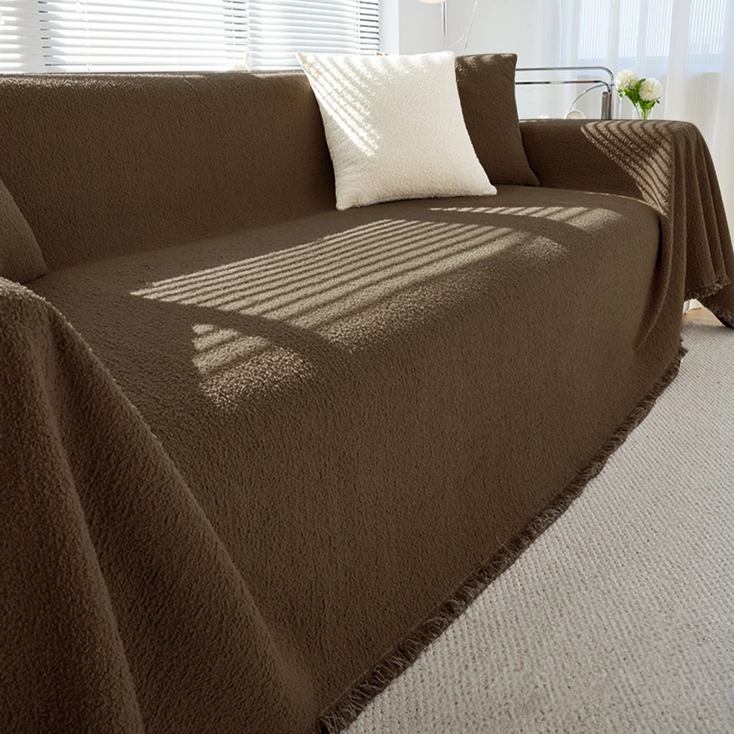 Plush Paws Co. Claw-Resistant Pet Furniture Cover — Cozy Textured Throw