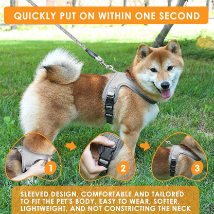 YoPoll Breathable Dog Harness with Reflective Leash 4