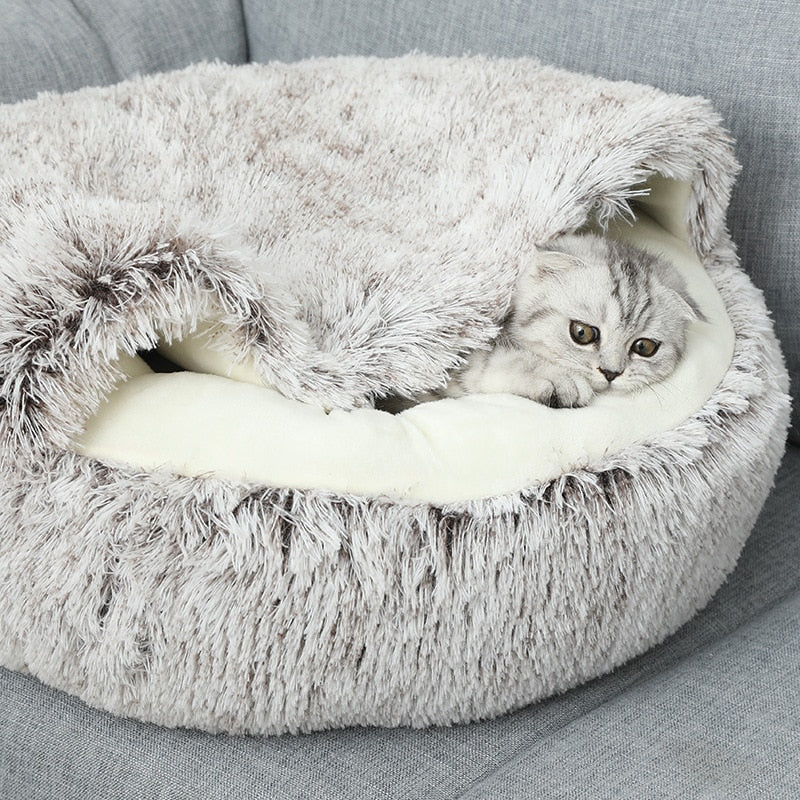 Elara Haus Dog Bed - Plush Half-Covered Sanctuary for Cats and Dogs 2
