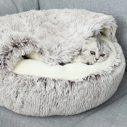 Elara Haus Dog Bed - Plush Half-Covered Sanctuary for Cats and Dogs 2