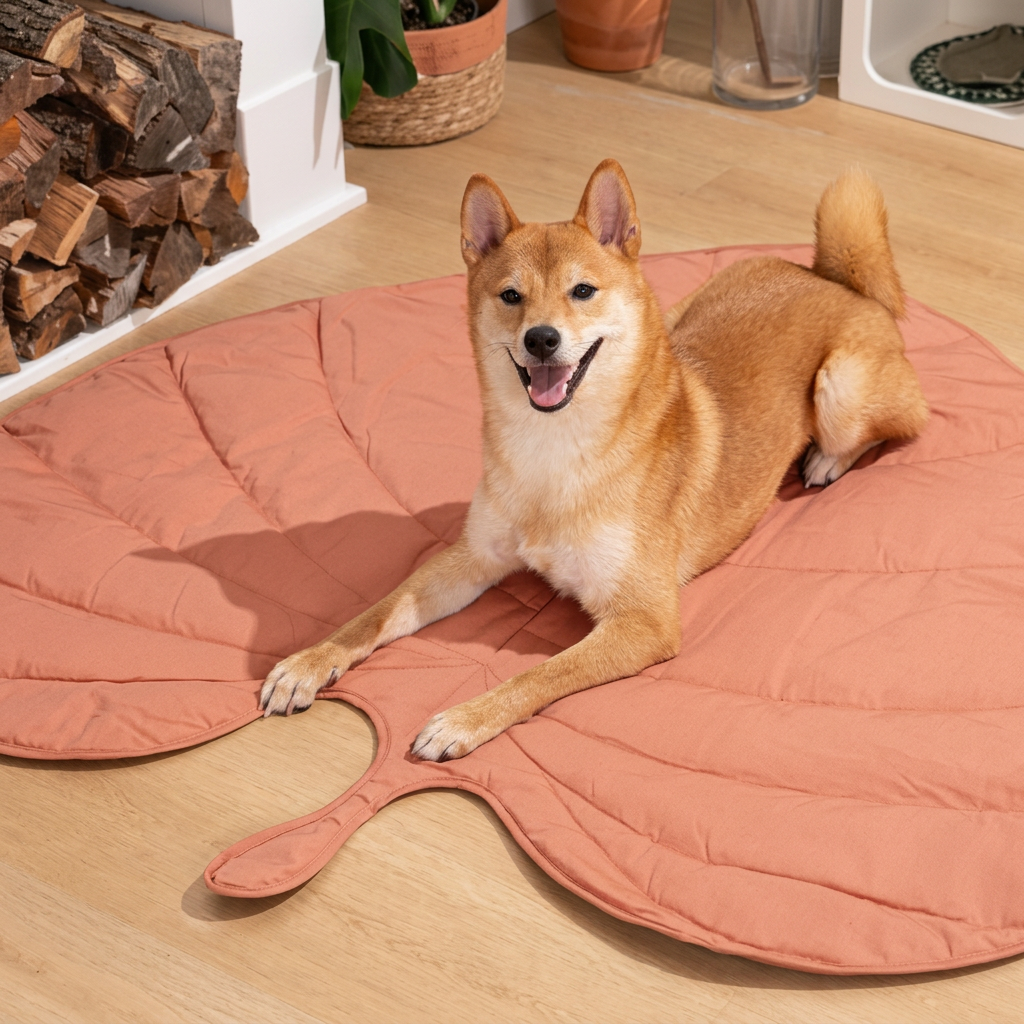 Plush Paws Co. Cozy Comfort Pet Blanket — Quilted Leaf Design