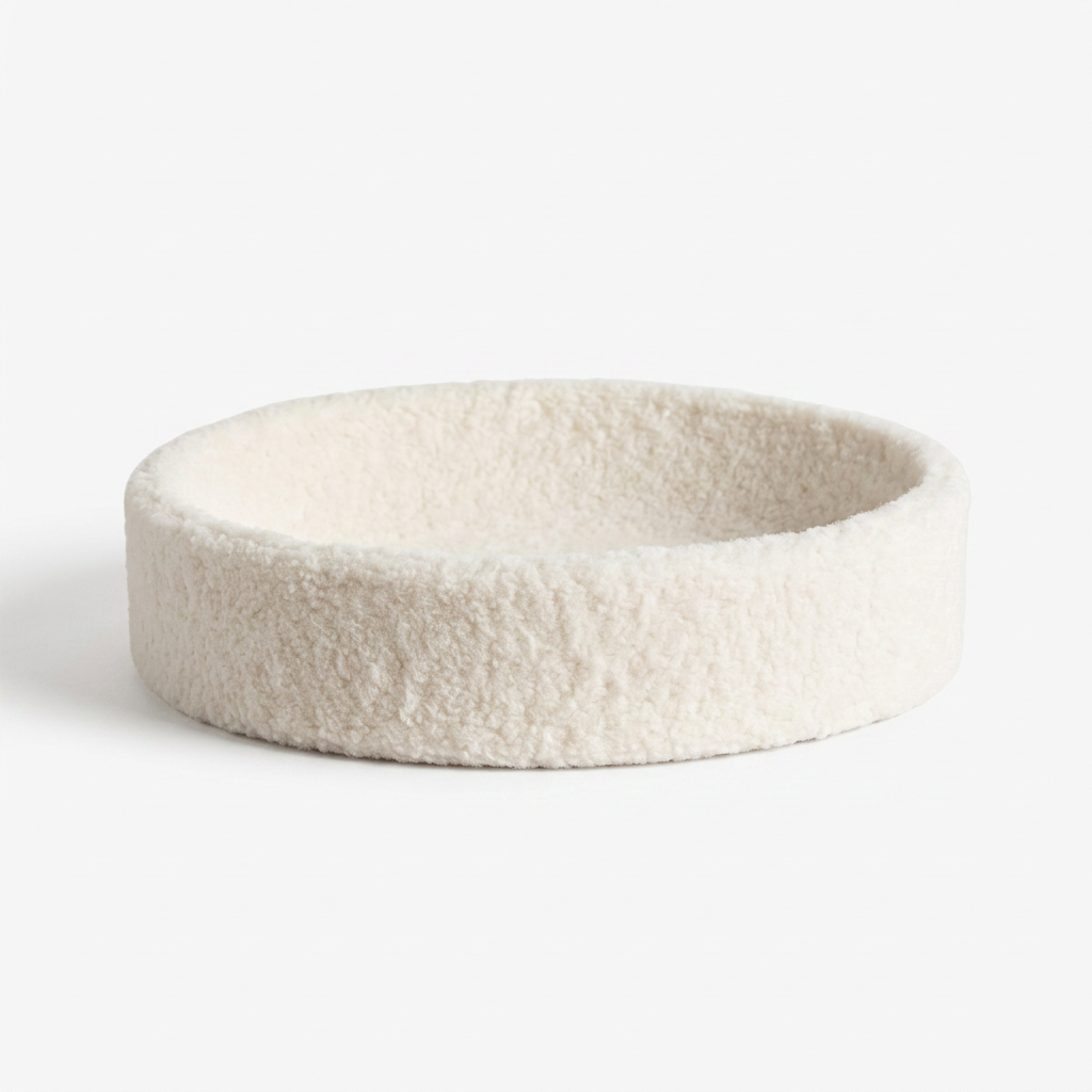 Plush Paws Co. Cozy Nest-Like Lounger — Kip Faux Shearling Cat Bed
