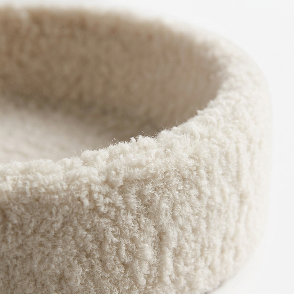 Plush Paws Co. Cozy Nest-Like Lounger — Kip Faux Shearling Cat Bed