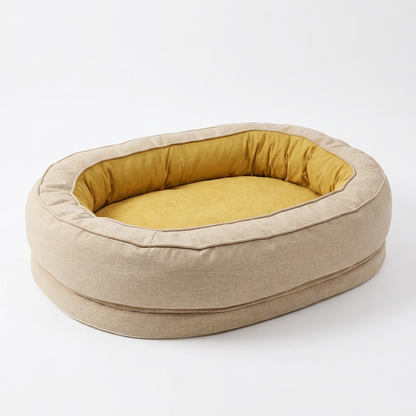Plush Paws Co. Cozy Sanctuary — 360-Degree Surround Bolster Dog Bed Design