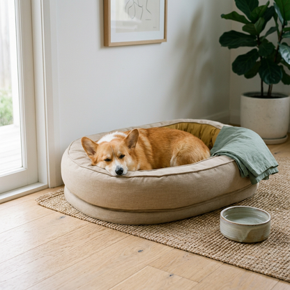 Plush Paws Co. Cozy Sanctuary — 360-Degree Surround Bolster Dog Bed Design