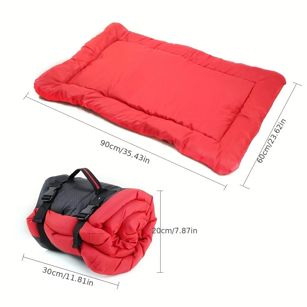 Plush Paws Co. Easy-Carry Travel Pet Cushion — Packable Water-Resistant Build