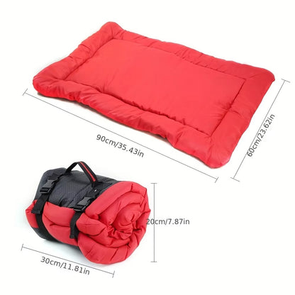 Plush Paws Co. Easy-Carry Travel Pet Cushion — Packable Water-Resistant Build