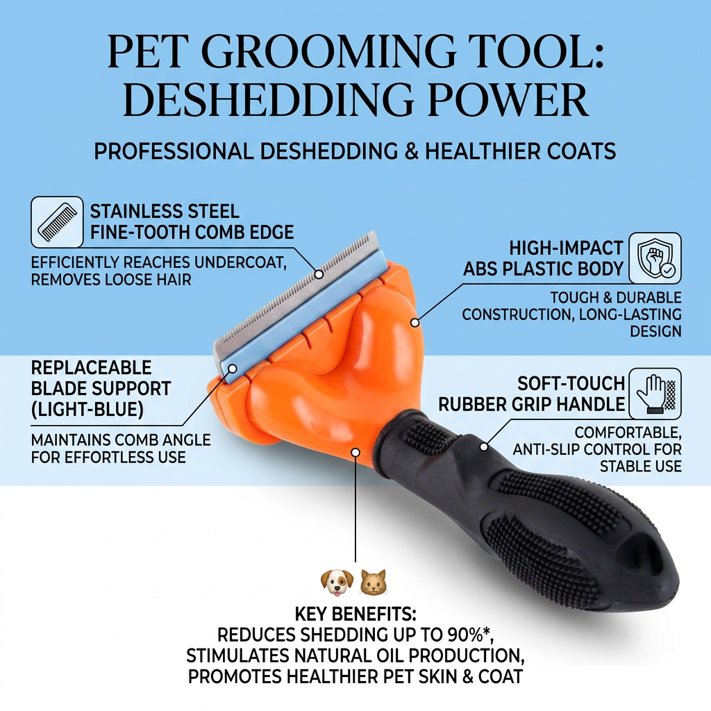 Plush Paws Co. Effortless Shedding Control — Self-Cleaning Pet Grooming Brush Design