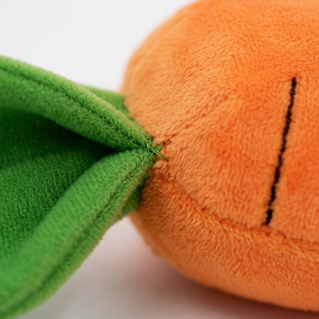 Plush Paws Co. Engaging Playtime Entertainment — Squeaky Plush Carrot Dog Toy Design