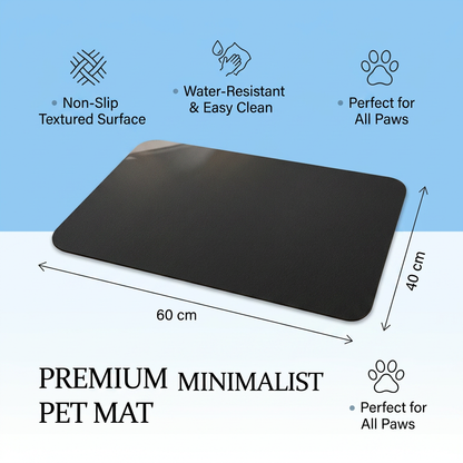 Plush Paws Co. Floor Protection Dog Bowl Mat — Water-Resistant Minimalist Design
