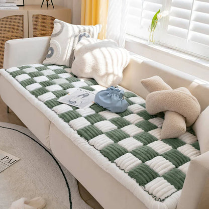 Plush Paws Co. Furniture Protection Pet Sofa Mat — Quilted Checkerboard Design