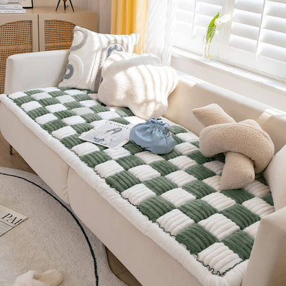 Plush Paws Co. Furniture Protection Pet Sofa Mat — Quilted Checkerboard Design