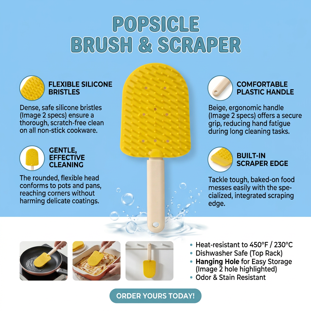 Plush Paws Co. Gentle Everyday Grooming — Silicone Popsicle Cat Brush