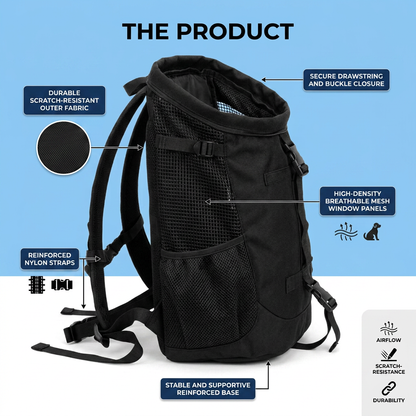 Plush Paws Co. Hands-Free Outdoor Companion — Breathable Pet Travel Backpack Design