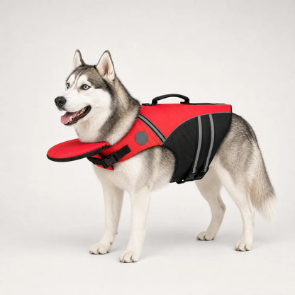 Plush Paws Co. Head Support Pet Flotation Jacket — Adjustable Quick-Dry Build