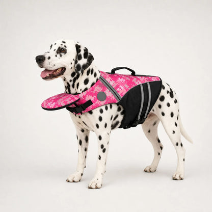 Plush Paws Co. Head Support Pet Flotation Jacket — Adjustable Quick-Dry Build