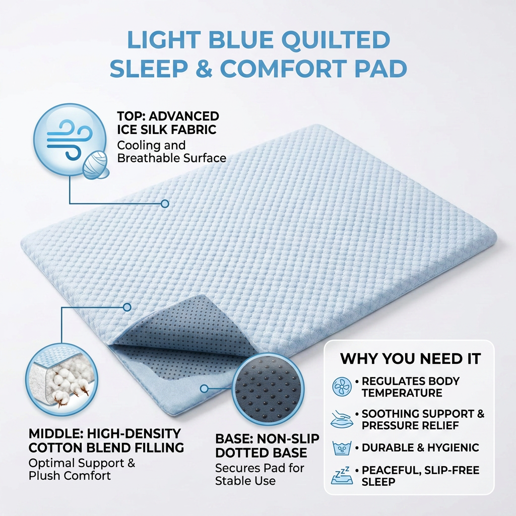 Plush Paws Co. Heat Relief Cooling Pet Mat — Ice Silk Fabric