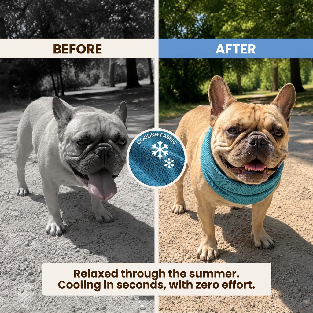 Plush Paws Co. Heat Relief Dog Bandana — Instant Cooling Mesh Design