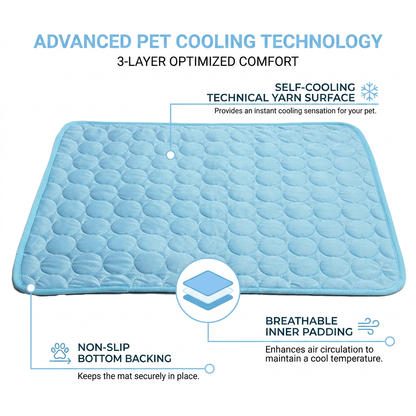Plush Paws Co. Heat Relief Dog Mat — Quilted Cooling Design