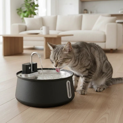 Plush Paws Co. Hydration Booster Pet Dispenser — Stainless Steel Water Fountain Design