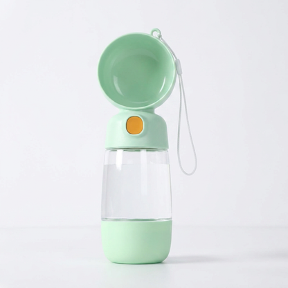 Plush Paws Co. Hydration & Snack On-The-Go — 2-in-1 Portable Outdoor Dog Water Bottle Design