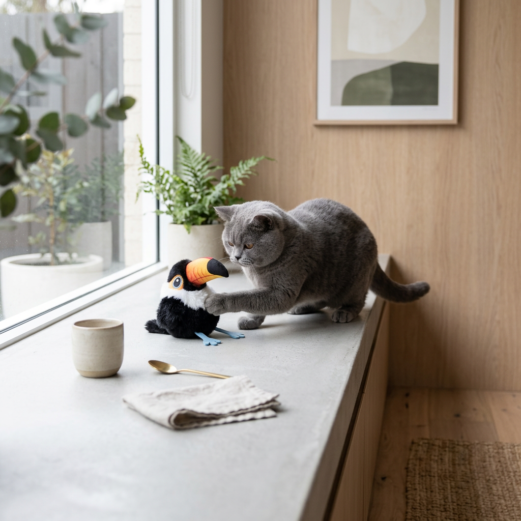 Plush Paws Co. Indoor Fun & Play — Interactive Electronic Bird Pet Toy Build