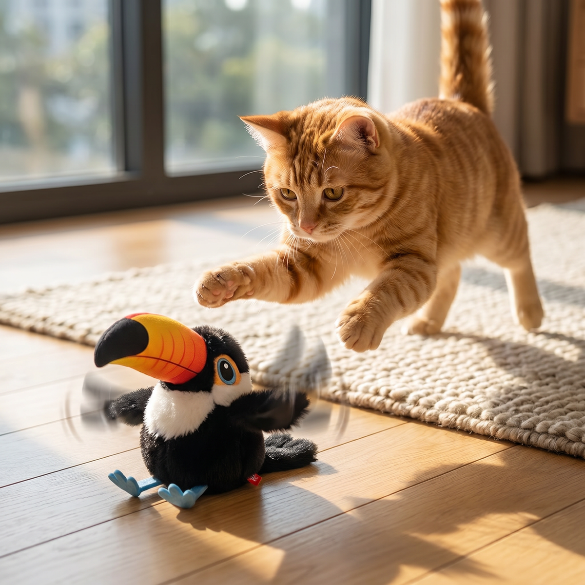 Elara Haus Cat Toy - Plush Interactive Fluttering Bird Best Cat Toys 0