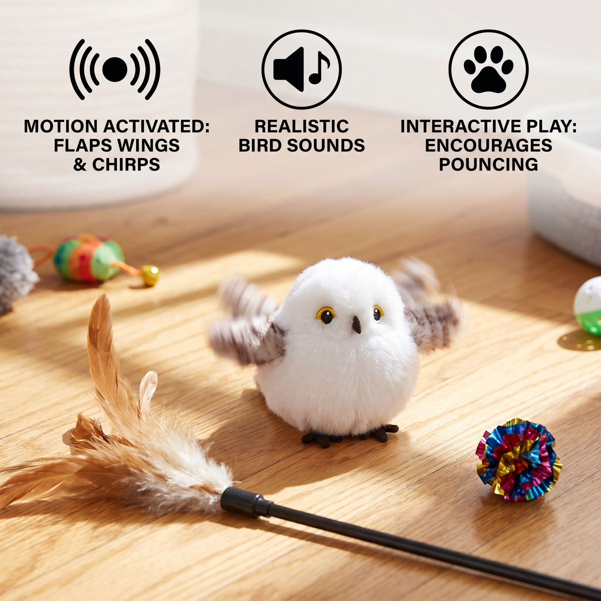 Elara Haus Cat Toy - Plush Interactive Fluttering Bird Best Cat Toys 2