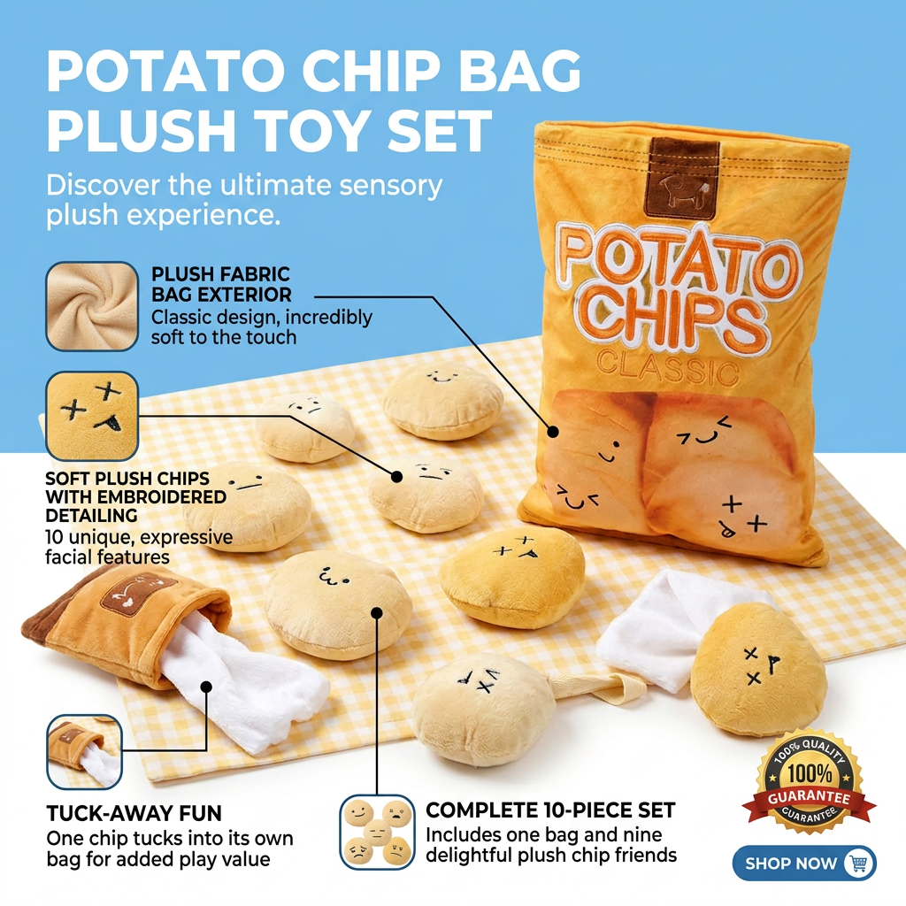 Plush Paws Co. Mealtime Foraging Game — Plush Snack Bag Nosework Toy