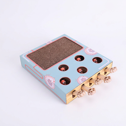 Plush Paws Co. Mental Stimulation Play Box — 2-in-1 Scratcher & Hide Toy