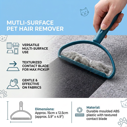 Plush Paws Co. Multi-Surface Fur Remover – Manual Pet Hair Scraper for Rugs, Sofas & Car Seats