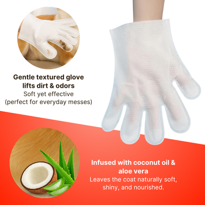 Elara Haus Dog Wipes - Deodorizing Glove Wipes with Organic Extracts 1