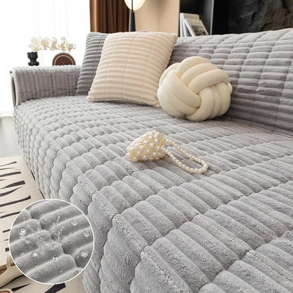 Plush Paws Co. One-Piece Quilted Flannel Pet Couch Cover – Waterproof Non-Slip Sofa Furniture Protector