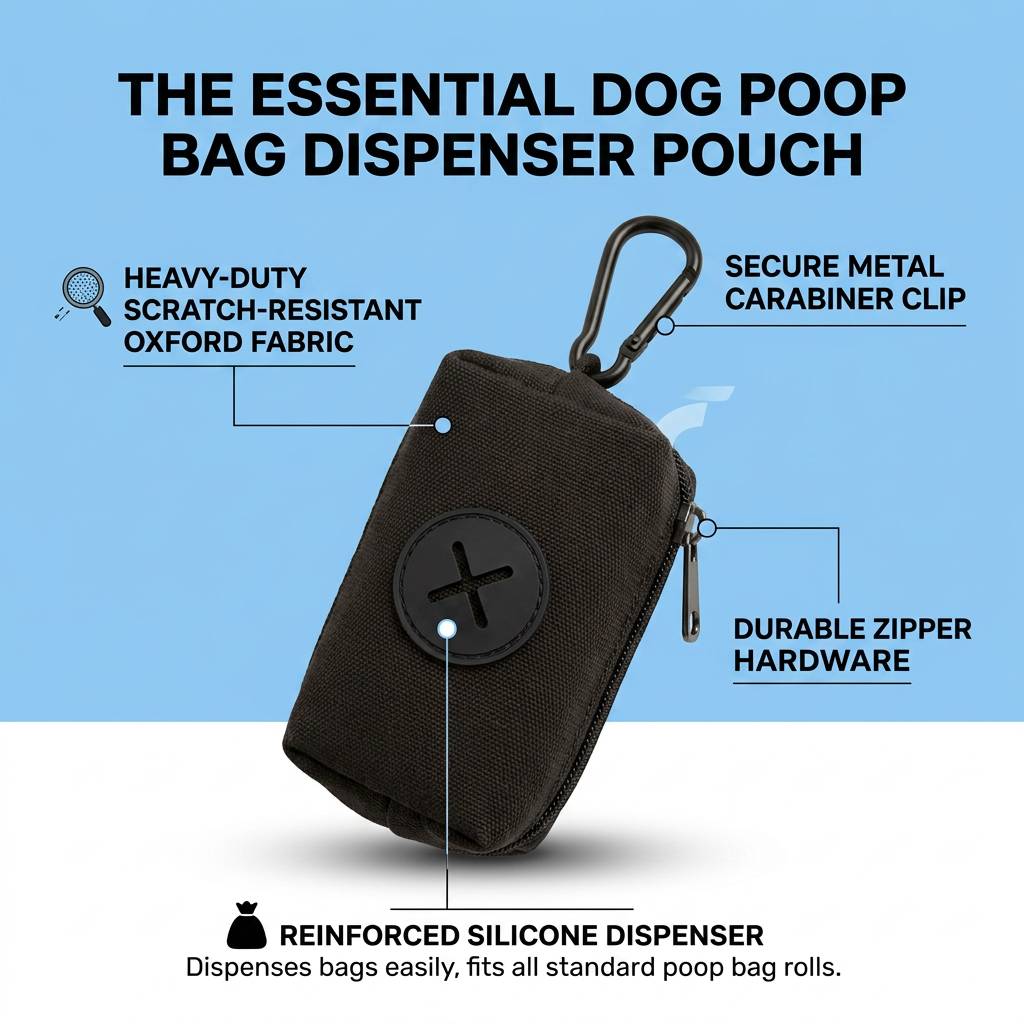 Plush Paws Co. Outdoor Clean-Up Companion — Durable Leash Poop Bag Holder Style