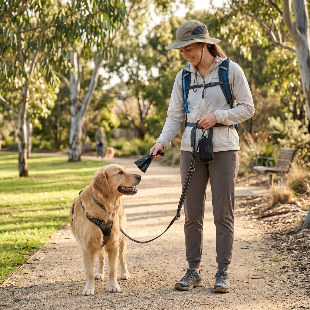 Plush Paws Co. Outdoor Clean-Up Companion — Durable Leash Poop Bag Holder Style