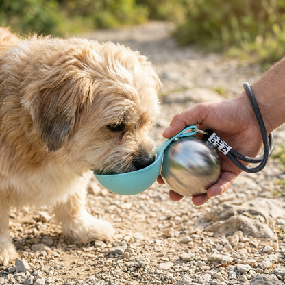 Elara Haus Dog Water Bottle - Leakproof Stainless Steel Pet Dog Water Bottle with Silicone Bowl 0