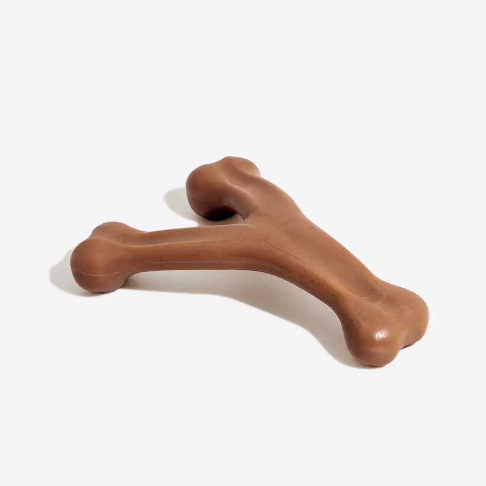Teething Bones Dog Chew Toy - Bacon-Flavored 0