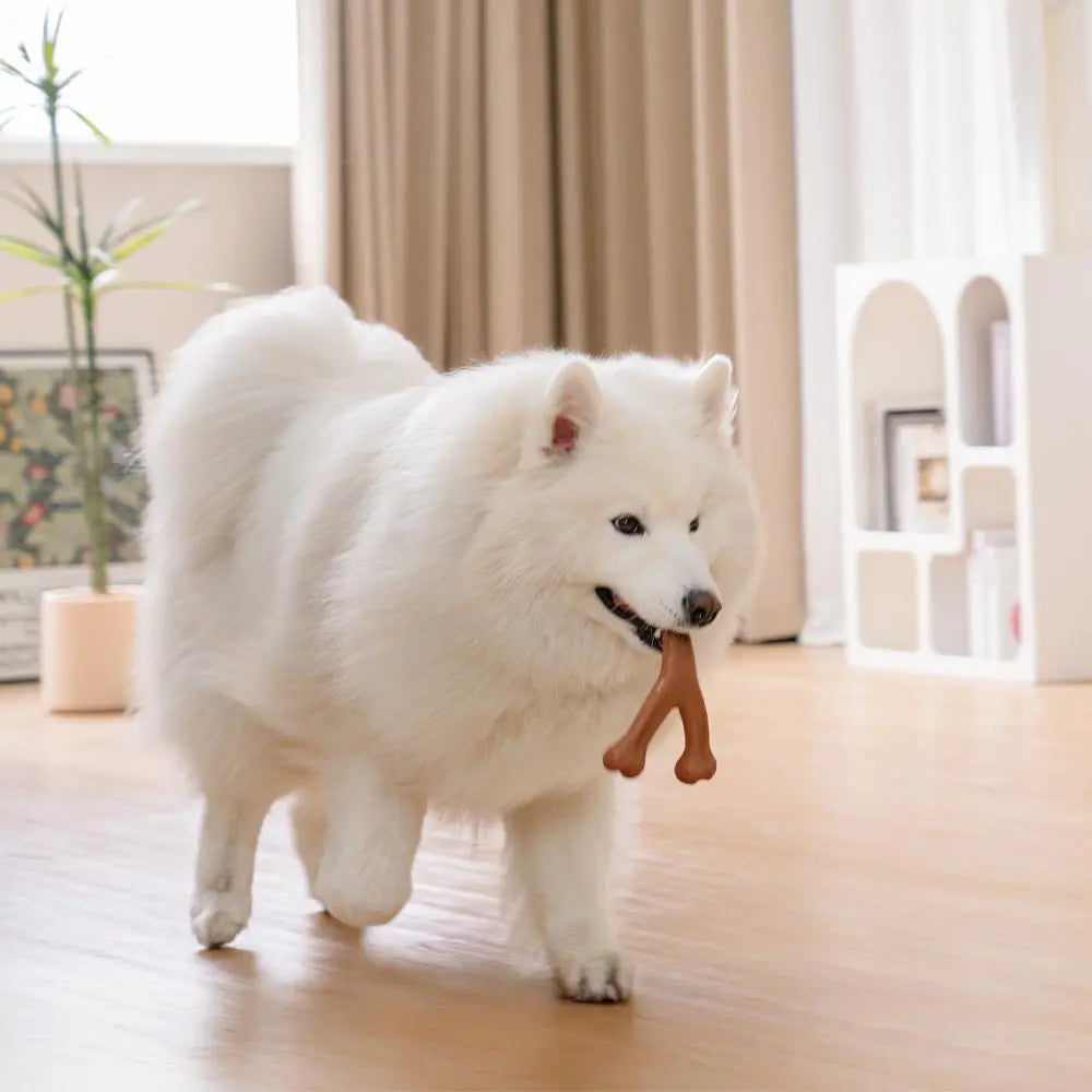 Teething Bones Dog Chew Toy - Bacon-Flavored 2