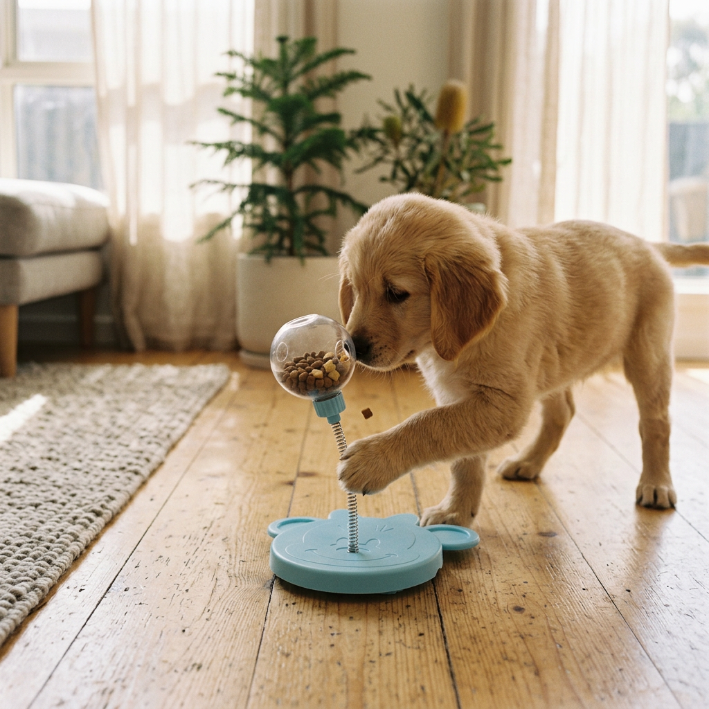 Plush Paws Co. Playtime & Fun — Wiggle Spring Treat Dispenser Toy Design