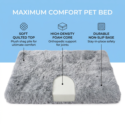 Plush Paws Co. Pressure-Relief Cushion — Contoured Pillow Dog Bed Design