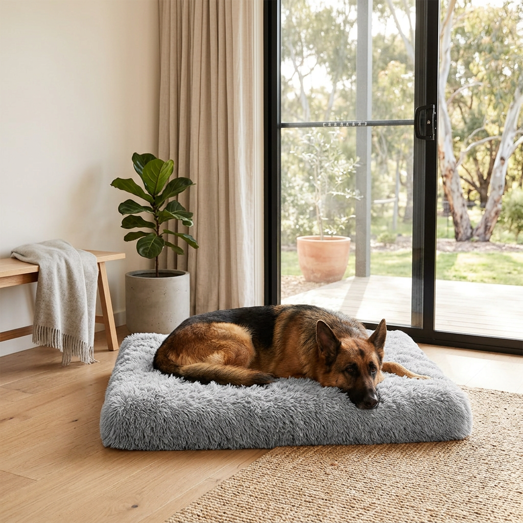 Plush Paws Co. Pressure-Relief Cushion — Contoured Pillow Dog Bed Design