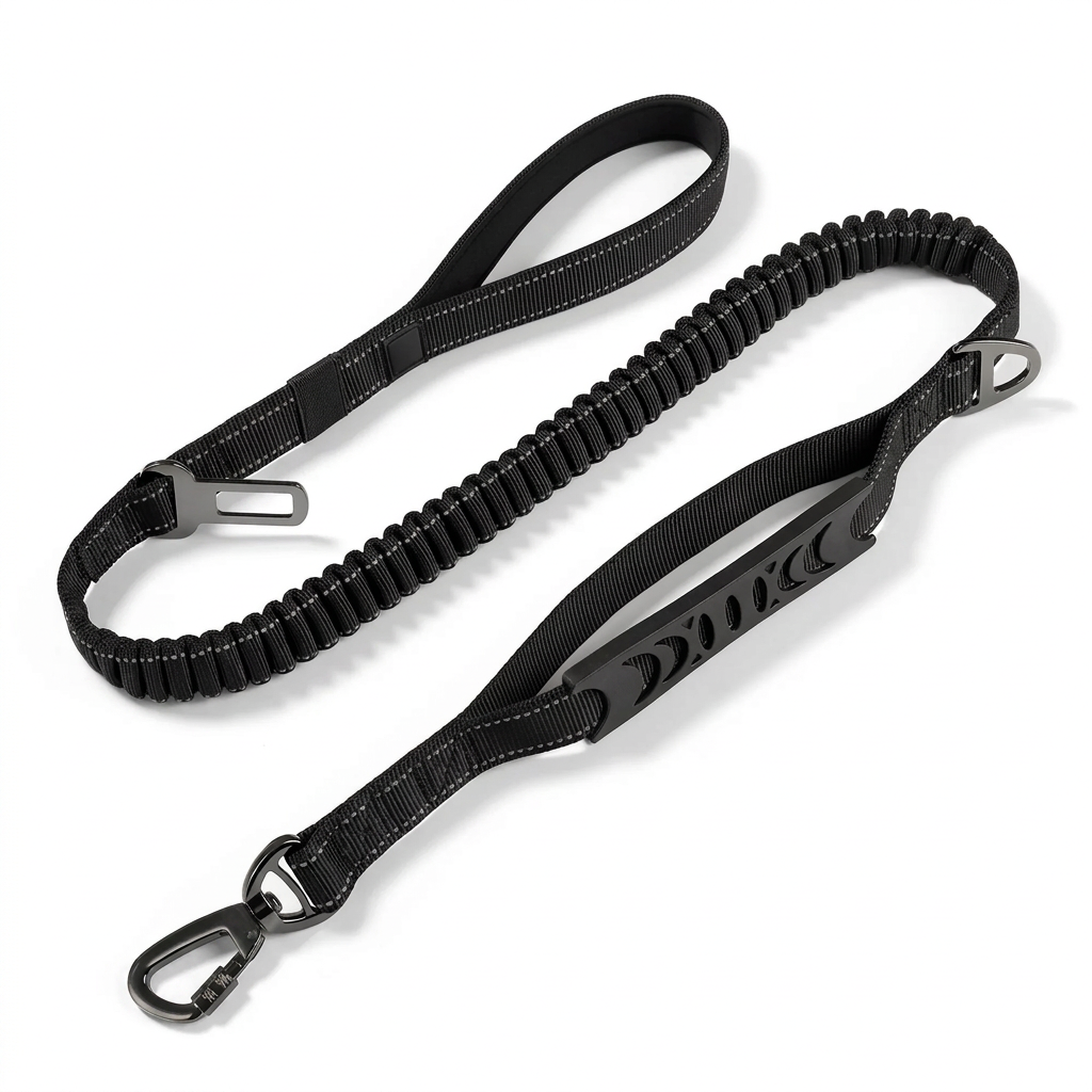 Plush Paws Co. Pull-Control Canine Leash — Shock-Absorbing Bungee System