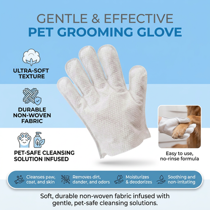 Plush Paws Co. Quick Cleanup Care — Disposable Cleansing Pet Glove Wipes Design