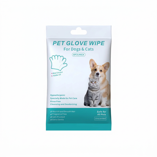 Plush Paws Co. Waterless Pet Grooming Mitt — Rinse-Free Cleaning Glove Wipes
