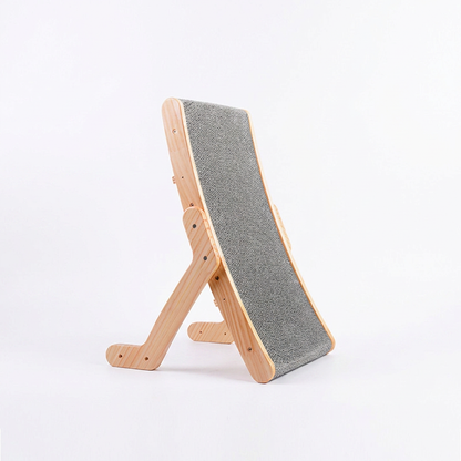Plush Paws Co. Scratch, Climb & Lounge Board — Adjustable Wooden Cat Scratcher