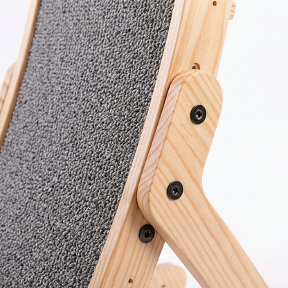 Plush Paws Co. Scratch, Climb & Lounge Board — Adjustable Wooden Cat Scratcher