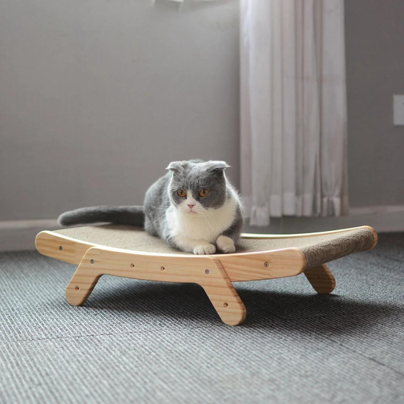 Elara Haus Cat Scratcher - Solid Wood Ergonomic Cat Scratching Post 1
