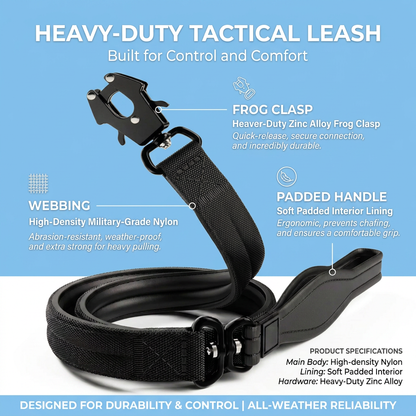 Plush Paws Co. Secure Control Dog Leash — Heavy-Duty Tactical Design